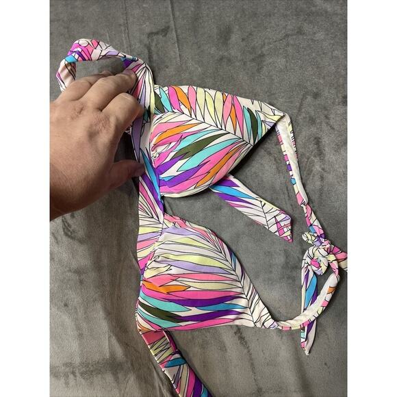 Victorias Secret‎ Swimsuit Women Extra Small Floral Strap Bikini Top Triangle - Picture 1 of 3